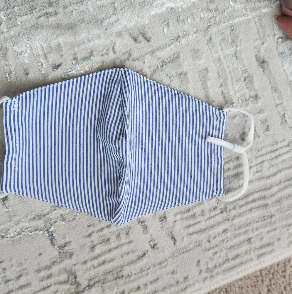 Kids Navy and White Patterned Face Masks